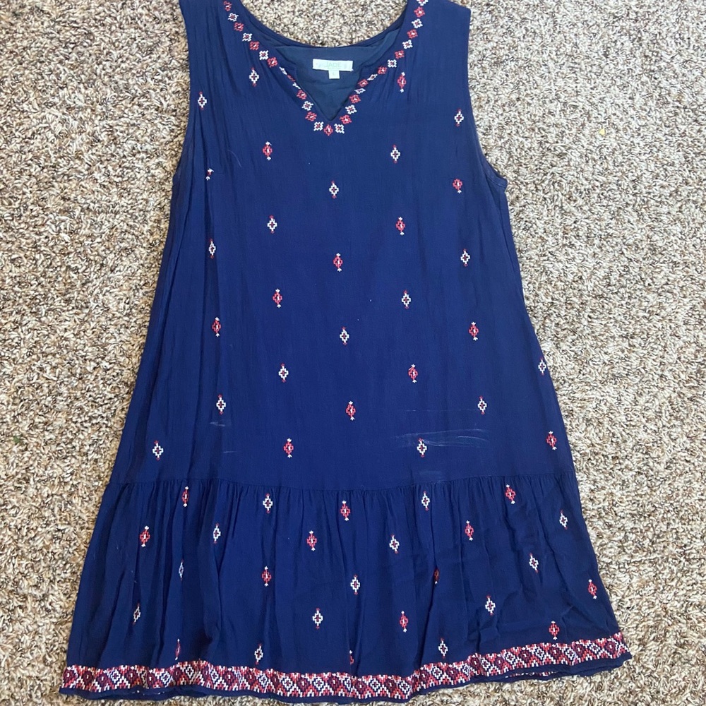 Blue Bohemian Print Summer Dress